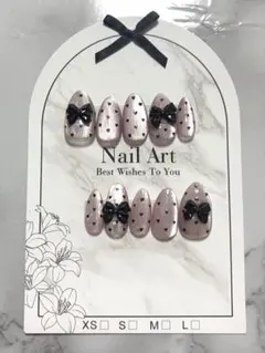 ピンク黒マグネットネイル チップ