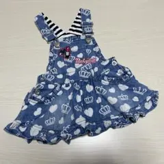 美品　ベビードール　デニムワンピース　ジャンバースカート　ベビー80女の子