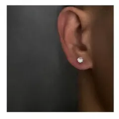 ダイヤピアス 5mm 一粒 両耳 4本爪 ネジ式キャッチ ジルコニア 973