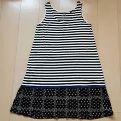 ユニクロ　ストライプ ノースリーブワンピース
