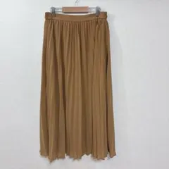 ジーユー　GU プリーツロングスカート　ブラウン　ロング丈　【Ｍ】