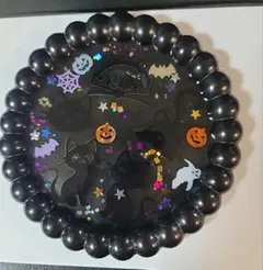 664 黒猫ちゃん ハロウィン トレイ