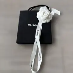 CHANEL フラワーリボン付きショップ袋