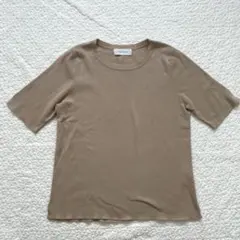 SIMPLICITE 半袖ニットTシャツ　ベージュ　Fのサムネイル