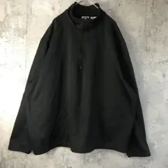 Y2991古着　トレーナー　スウェット　ハーフジップ　黒　無地　90s Y2K