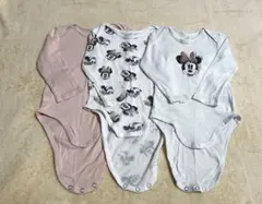 H&M ミニー ロンパース 肌着 長袖 3着セット 74 6-9M