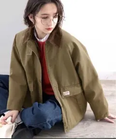 男女兼用classicalelf×JaVaカバーオールワークブルゾン　カーキ　L