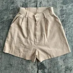 ショートパンツ ホットパンツ　綿100% コーデュロイ　ベージュ　y2k シティのサムネイル