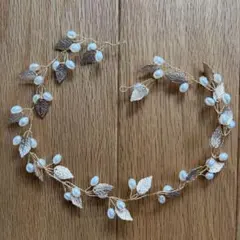 パール×リーフ ヘッドドレス ブライダル お呼ばれ