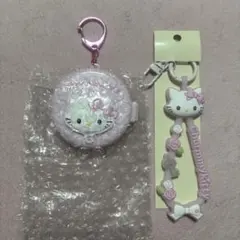 サンリオ　ラバーキーホルダー　コンパクトブラシ　チャーミーキティ