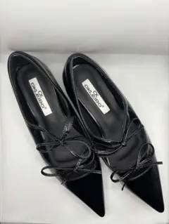 OKLEIBOダブルリボンポインテッドトゥパンプス