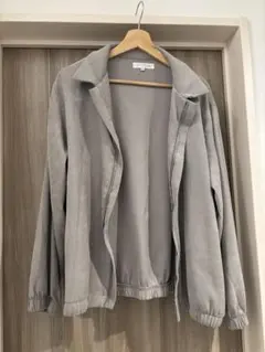 ASTRONOMY スエードライク ジップアップブルゾン グレー