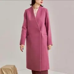 UNITEDTOKYO　コート　赤　ピンク　1 S　ノーカラーコート