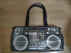 ラジカセ　プリント　バッグ　レトロ