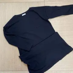 レディース トップス ニット ロング ワンピース ブラック スリット