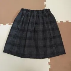 グレー系チェック フレアスカート Fサイズ