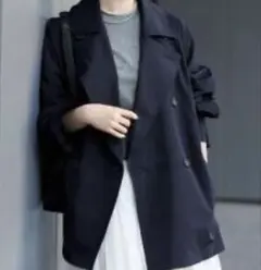 IENA イエナ　ベイクルーズ　ハーフトレンチコート ネイビー 36 美品 IENA イエナ ベイクルーズ ハーフトレンチコート ネイビー 36 美品