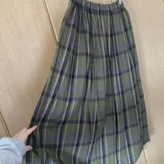 マンナ チェック ロングスカート