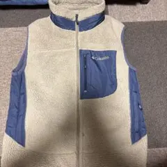 Columbia フリースベスト ベージュ/ネイビー