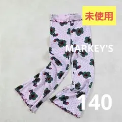 未使用 MARKEY'S ソウガラ ワッフル フレアー パンツ フラワー 140