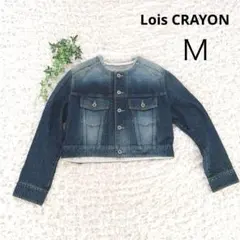 ロイスクレヨン クロップドデニムジャケット【M】 ノーカラー　日本製