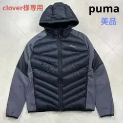 〈美品〉PUMA プーマ【XL】ハイブリッド ダウンジャケット 軽量 黒 グレー