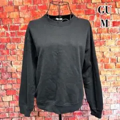 美品☆GU☆長袖トレーナー　スウェットプルオーバー　起毛　部屋着　ブラック　M