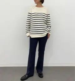 Theory luxe 22SS ウォッシャブル チャンキーニット ボーダー Mのサムネイル
