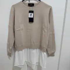 【新品タグ付】クードシャンス レイヤード風 ニット プルオーバー 38 M