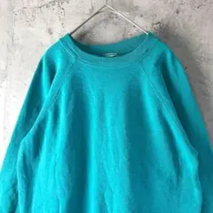 A3383古着　スウェット　グリーン　無地　90s Y2K