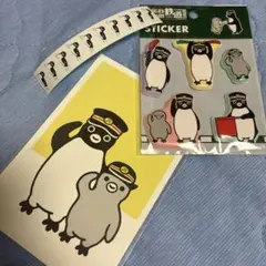 Suicaのペンギン ぷっくりシール さかざきちはる ポストカード 車掌 駅員