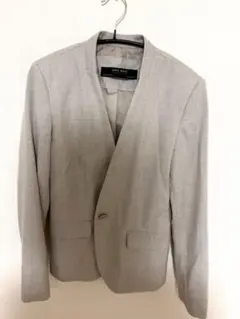 【SALE】ZARA BASIC ノーカラージャケット グレー EUR 40