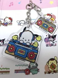【新品未使用・韓国限定】サンリオ ポチャッコ　アクリルキーホルダー　ラジカセ
