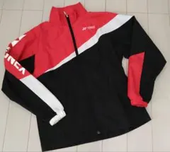 YONEX ジップアップジャケット 赤黒　ウィンドブレーカー　J130cm