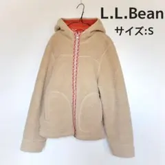 L.L.Bean フリースジャケット サイズ:s　ベージュ　フード付