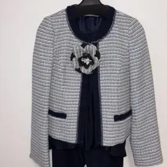 入園式入学式 ツイードジャケットとフリルブラウスセット Sサイズ