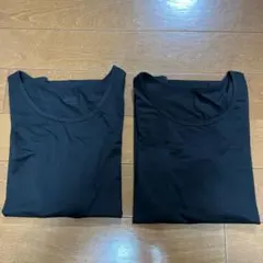 ユニクロ キッズ ヒートテック Uネック 9分丈 150㎝ 黒 2着セット