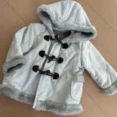 コムサ ライトブルー フード付きダッフルコート 80