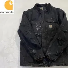 カーハート　ダック地　トラディショナルジャケット　ブラック　袖リブ