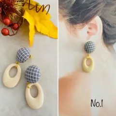 ハンドメイドピアス【No.1】カボション、大ぶり