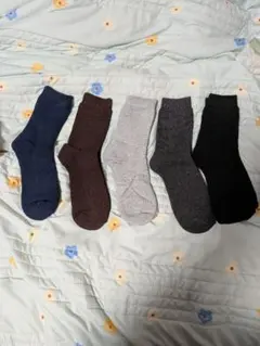 【極暖】レディースソックス 5色セット　裏側パイル地