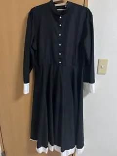 ワンピース　ロングワンピース　Aライン　卒園式　卒業式　長袖　ウエストマーク