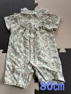 tete a tete 花柄ロンパース 80㎝　半袖　レース