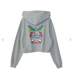 HYSTERIC LEVITATED GIRL ショート丈パーカーグレーラメ