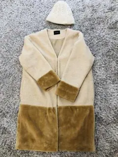 フリーサイズ　ボアロングコート