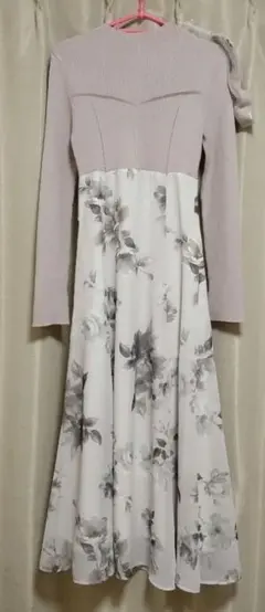 美品 マーキュリーデュオ フラワードッキングロングスリーブワンピース