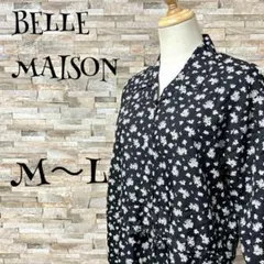 【ベルメゾン 】　オールインワン　パンツ　長袖　花柄　黒　ポリエステル　M～Lのサムネイル