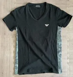 エンポリオアルマーニ VネックTシャツ ブラック/迷彩