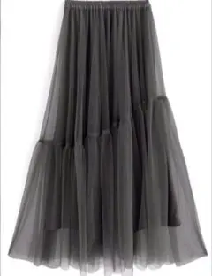 【新品未使用タグ付き】ティアードチュールスカート【on200】