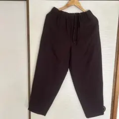 ダークブラウン ワイドパンツ イージーパンツ